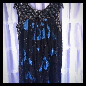 Flowy French Dress With Gold and Jewel Detailing